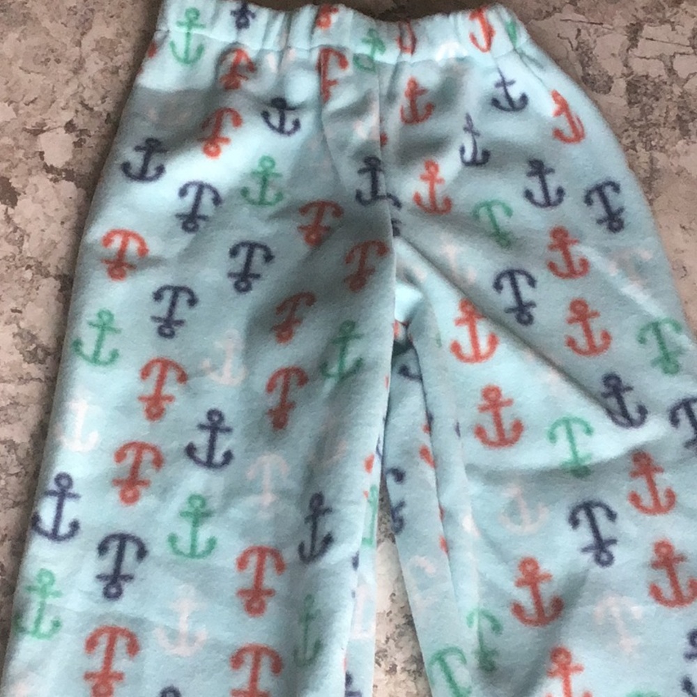 Anchor ocean nautical fleece PJ pajama pants 4 4T